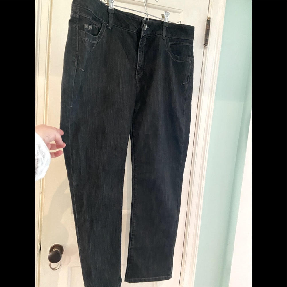 Riders by Lee premium studded stretch skinny denim jeans gray black 18 petite